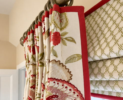 Bespoke curtains in a finished living room interior