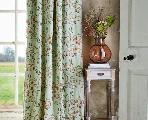 Designer fabric used for made-to-measure curtains